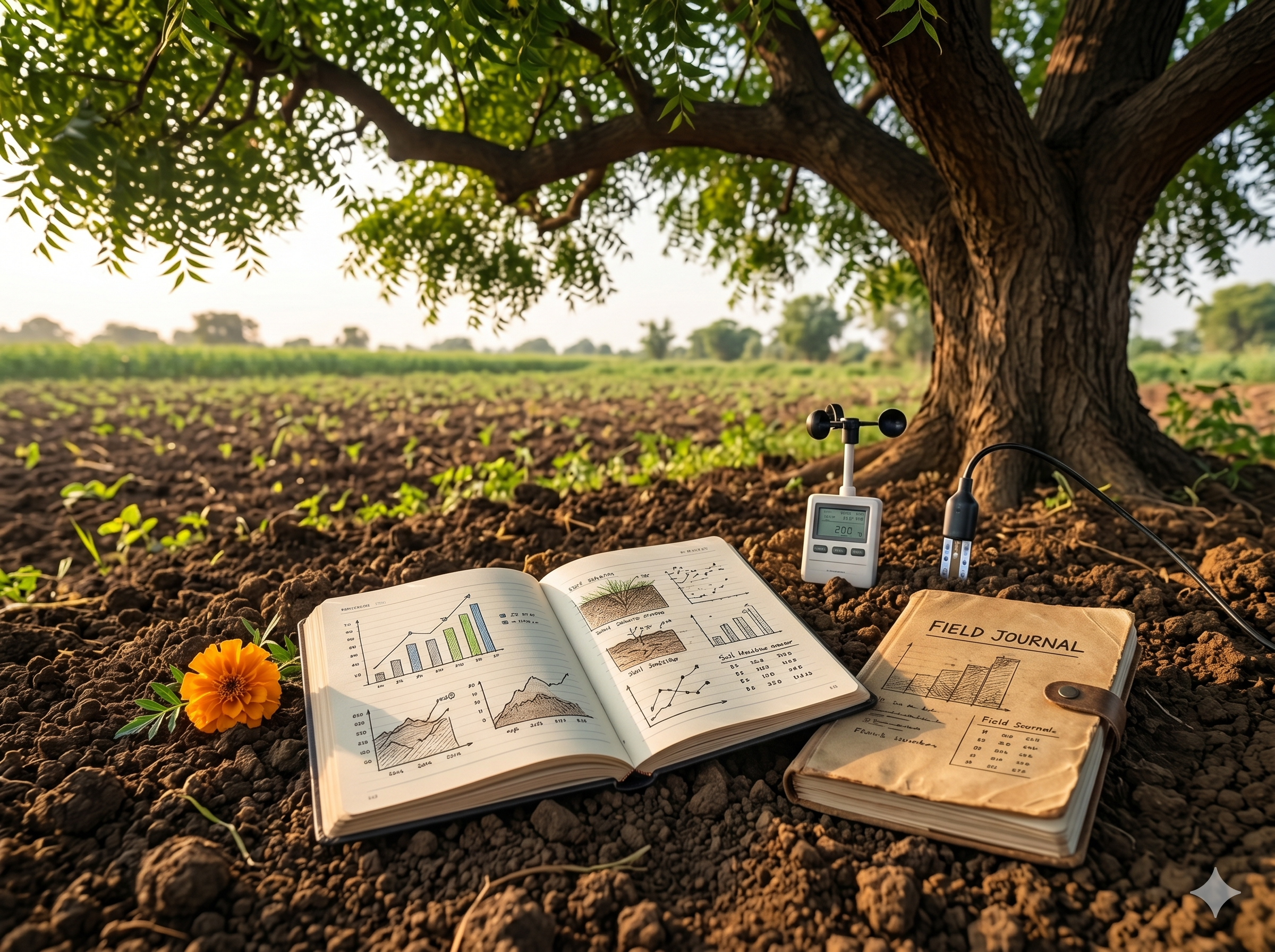Farmers and field workers in an open discussion in a field